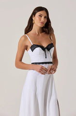 Contrast Lace Bustier Midi Dress