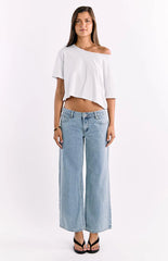 Reborn White Boxy Cropped Tee
