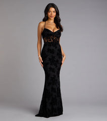 Bethany Lace-Up Mesh Mermaid Formal Dress