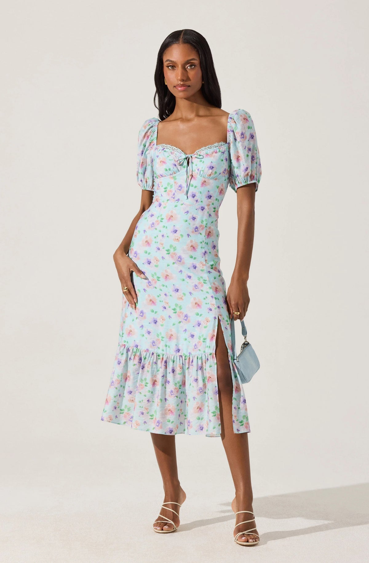 Lace Trim Bustier Midi Dress