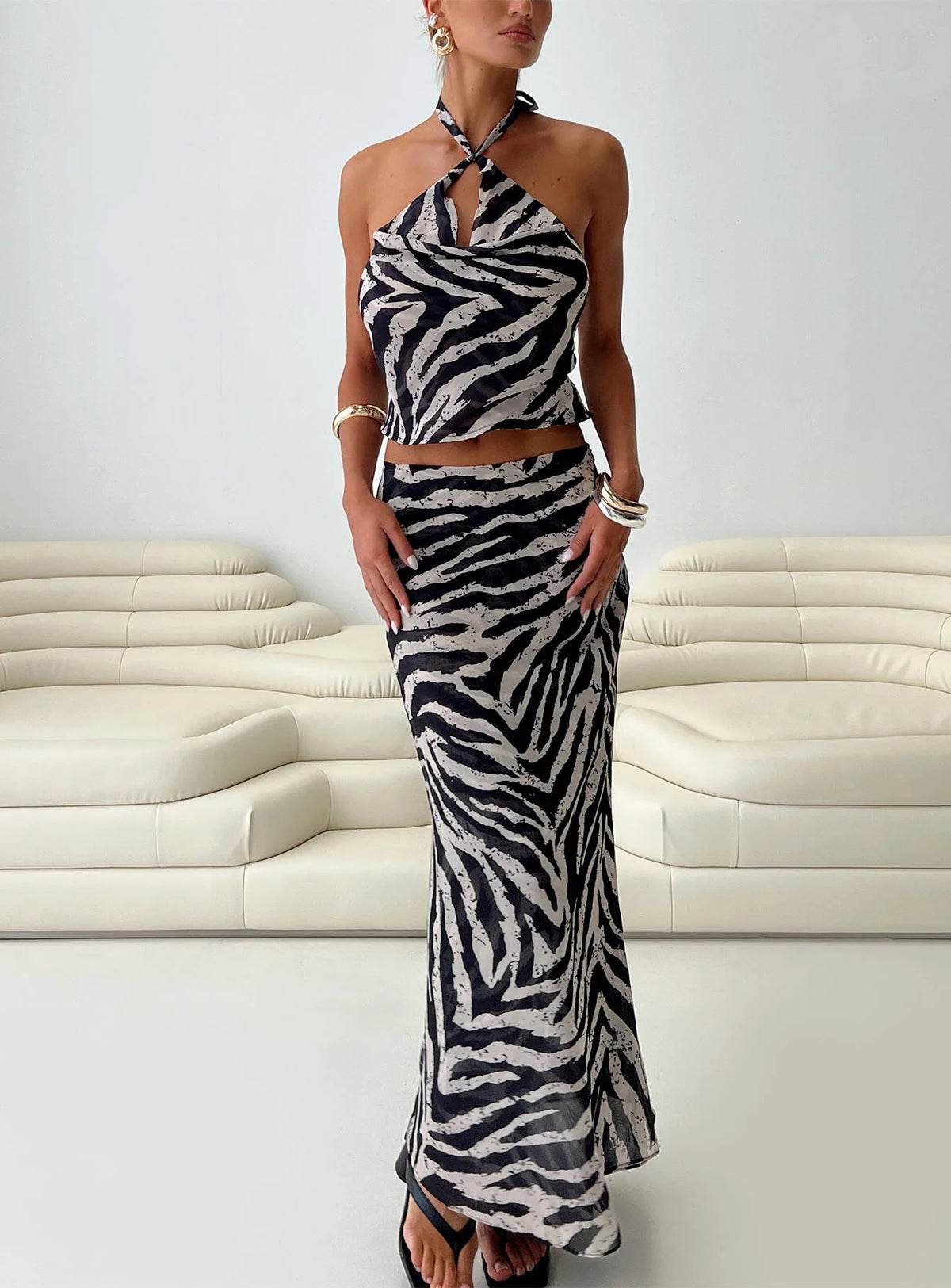Eleganza Maxi Skirt Zebra
