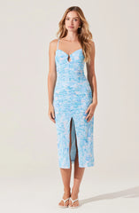 Palmero Floral Ruched Midi Dress