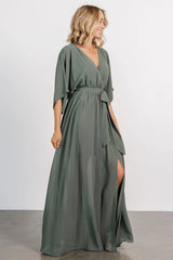 Kia Kimono Maxi Dress | Dark Sage