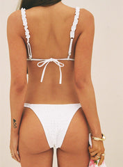 Dazzler Triangle Bikini Top White