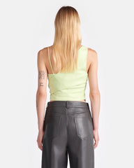 Chudel - Asymmetric Okobor™ Alt-Leather Top - Shadow Lime