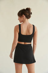Kenzie Double Lined Crop Tank in Black
