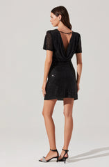 Sequin Flutter Sleeve Mini Dress