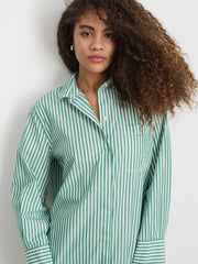 Belle Shirt Dress in Striped Cotton Poplin