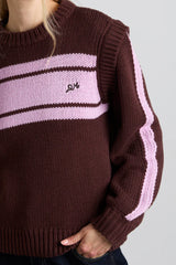poppy jumper with removable sleeves - burgundy & lilac