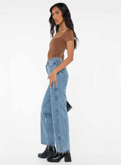 Arlington High Rise Straight Leg Jeans Mid Wash