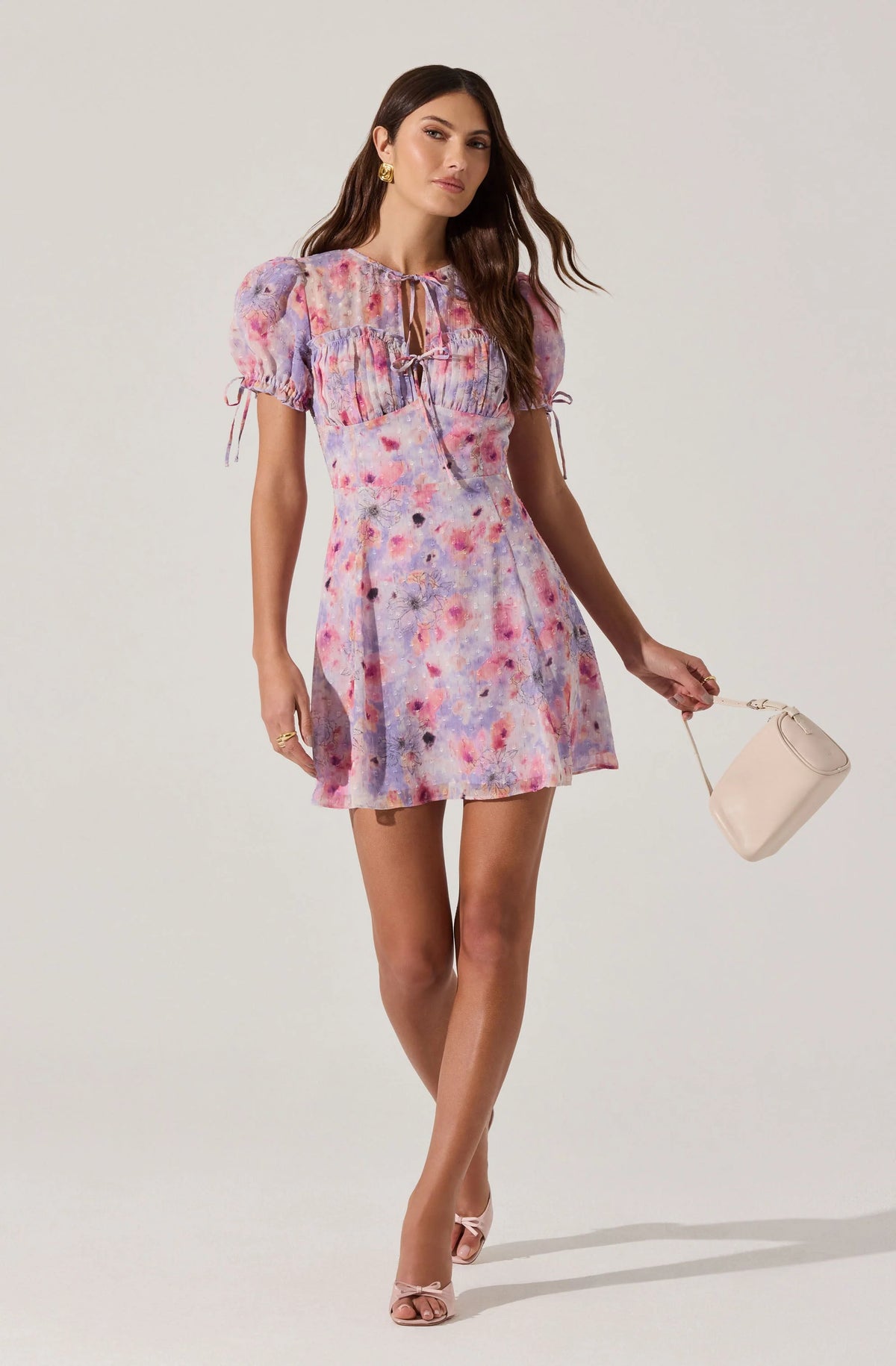 Floral Puff Sleeve Mini Dress