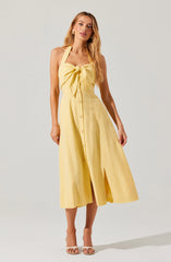 Katherine Linen-Blend Halter Dress