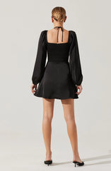 Vivian Satin Halter Mini Dress