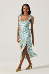 Sweetheart Bow Strap Midi Dress