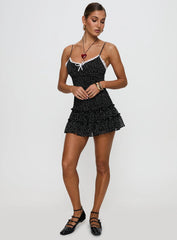 Yves Mini Dress Onyx Polka