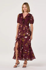 Bennet Ruffle Trim Midi Dress