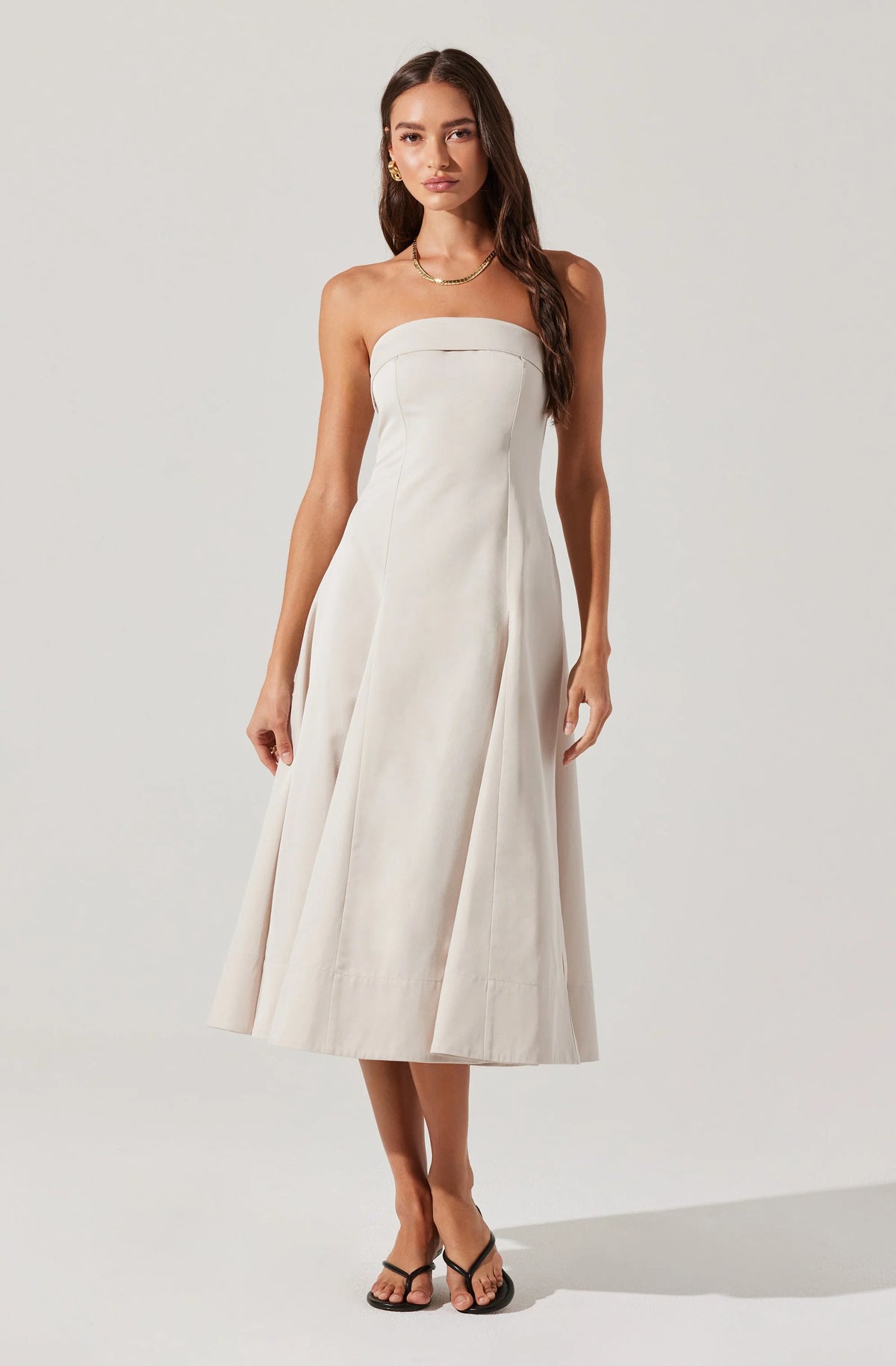 Ayeri Strapless Midi Dress