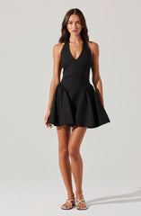 Meana V-Neck Halter Mini Dress