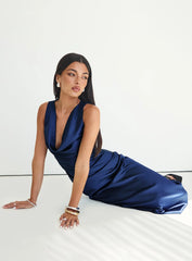 Soprano Plunge Maxi Dress Navy