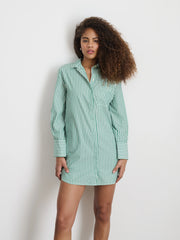 Belle Shirt Dress in Striped Cotton Poplin