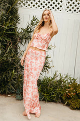 Rosetta Floral Satin Maxi Skirt