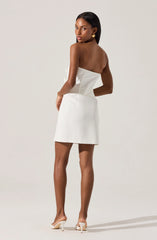 Strapless Layered Bow Mini Dress