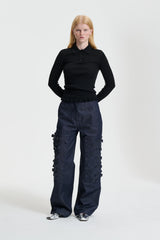 VIRGINIA | TROUSERS VINCA APPLIQU… DENIM INDIGO