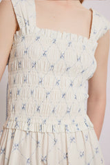 Tish midi dress - white bow print