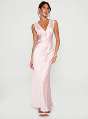 Liliya Lace Maxi Dress Pink