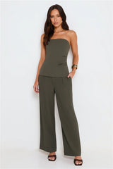 Core Cut Tailored Strapless Top White