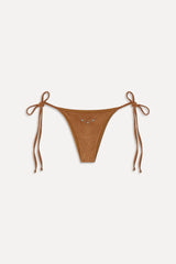 x BELLA HADID Mackenzie Suede String Bikini Bottom - Sunkissed Suede