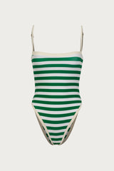 Colorblock One Piece (Green Stripe)