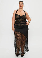 Castelli Lace Maxi Skirt Black Curve