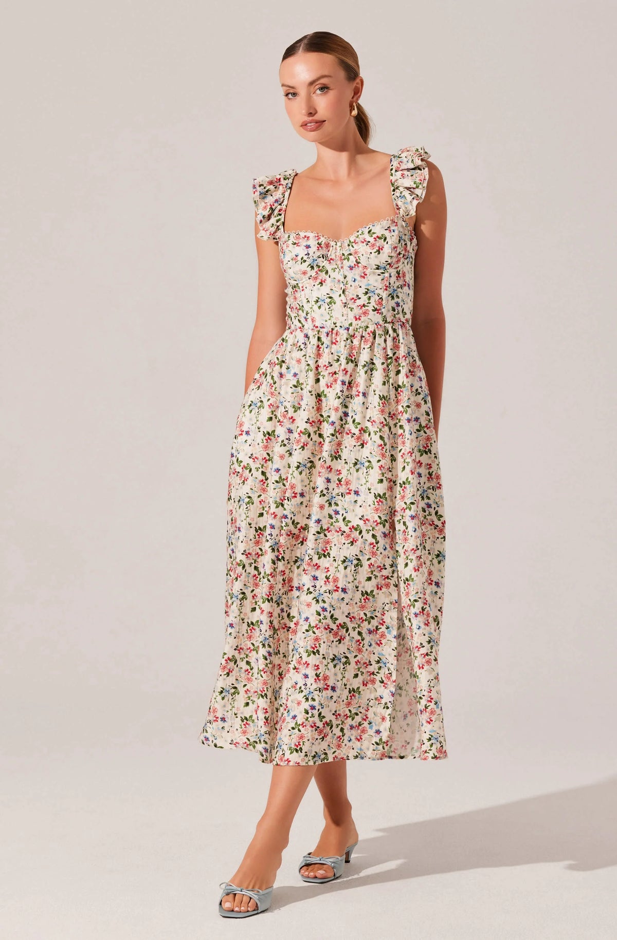Wedelia Floral Bustier Midi Dress
