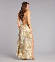 Serving Fierce Vibes Cowl Neck Maxi Dress