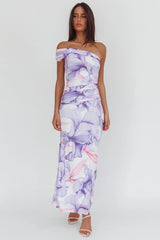 Gala One-Shoulder Maxi Dress Orchid Lilac