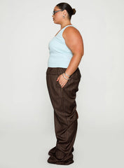 Cedars Low Rise Pant Brown Stripe Curve