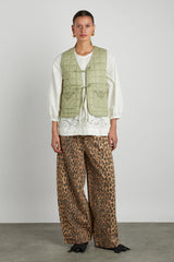arte reversible tie gilet - green gingham