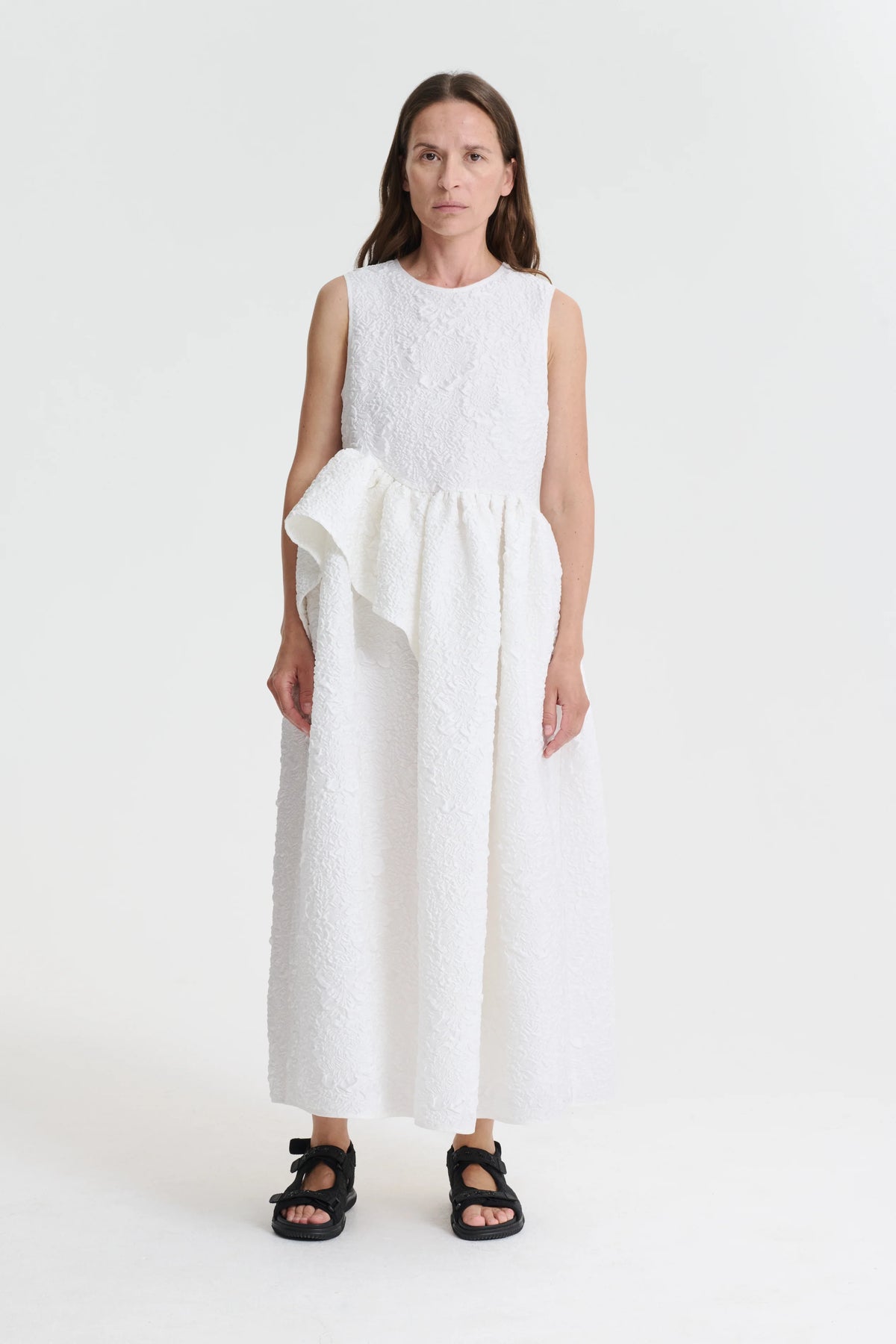DITTE | DRESS BORAGE CLOQU… WHITE