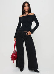 Maestro Off The Shoulder Top Black