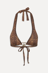 x BELLA HADID Frank Halter Bikini Top - Lucky Leopard