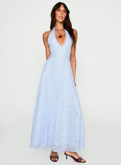 Hours In Silence Drop Waist Maxi Dress Blue