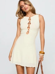 Dejonge Ring Sleeveless Mini Dress Cream