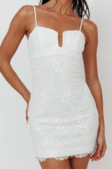 Denise Lace & Sequin Mini Dress White