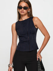 Running Wild Top Blue Stripe