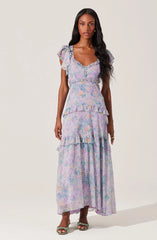 Mable Floral Tiered Ruffle Maxi Dress