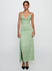 Starfall Halter Maxi Dress Sage
