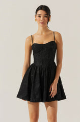 Linelly Jacquard Bustier Skater Dress