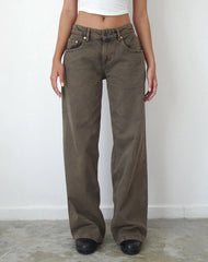 Roomy Extra Wide Low Rise Jeans in Dark Black Sand