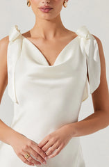 Allexina Satin Midi Dress